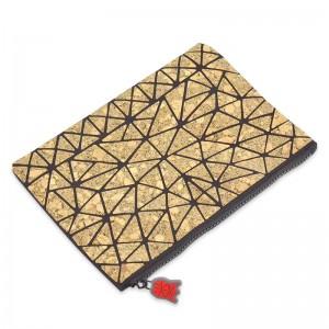 Eco Friendly Natural Cork Softwood Zipper cosmetic Pouch