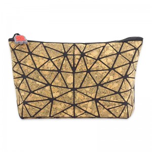 Eco Friendly Natural Cork Softwood Zipper cosmetic Pouch