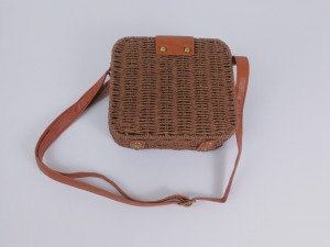 Ladies Lovely Candy Color Square Rattan Bag Women rivet Weave Straw Bags Shoulder & Crossbody Bags