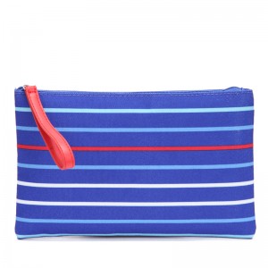 fashion striped makeup airline pouch nylon bag for women