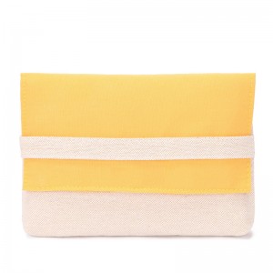 Wholesale Canvas Flap Stripe Cosmetic Bag Makeup Pouch for lipstick  OEM factory