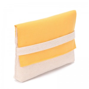 Wholesale Canvas Flap Stripe Cosmetic Bag Makeup Pouch for lipstick  OEM factory