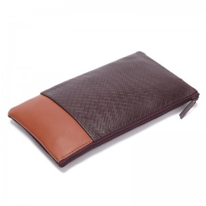 Woven Pattern Pu Leather Muti-functional Bag Make Up Bag Custom Color