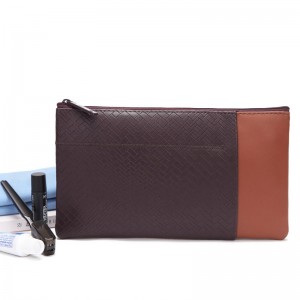 Woven Pattern Pu Leather Muti-functional Bag Make Up Bag Custom Color