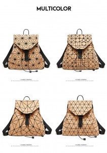 Natural geometric cork Vintage Backpack portuguese Fashion Women Stylish Wood Bag