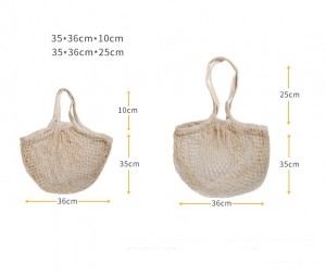 eco friendly reusable produce organic 100% cotton fruit net mesh shopping bag