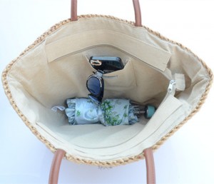 Trendy hand woven round straw bag sea grass straw handbag