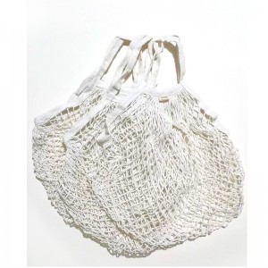 Oekotex and GOTS certificated organic cotton reusable mesh net bag for vegetables and shopping