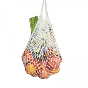 Oekotex and GOTS certificated organic cotton reusable mesh net bag for vegetables and shopping