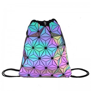 women custom ultrathin hologram tpu rainbow bag Iridescent drawstring bag