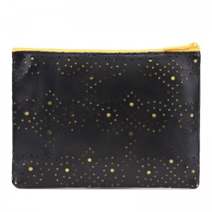 Fashion laser cutting hollow women felt cosmetic bag with zipper