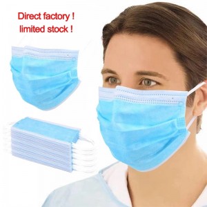 Wholesale Manufacturer Earloop Disposable Non Woven 3/4 Ply Surgical Medical Face Mask Redy to ship