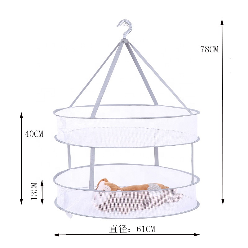 Lowest Price for Infant Carrier -
 Home Dryer Double Layer Mesh Hanger Drying Rack Folding Hanging Clothes Laundry Basket Dryer Sweater Cloth Net Dry Rack – V-FOX