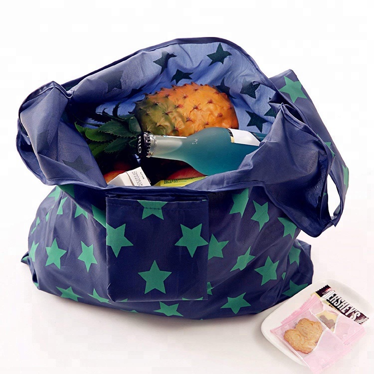 Lightweight Eco-friendly Washable Durable Grocery Tote Bag Reusable RPET Foldable Shopping Bag