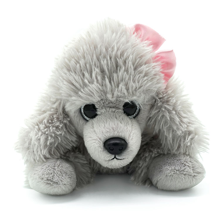 Alibaba OEM custom stuffed cute gray teddy dog plush animal shaped toys