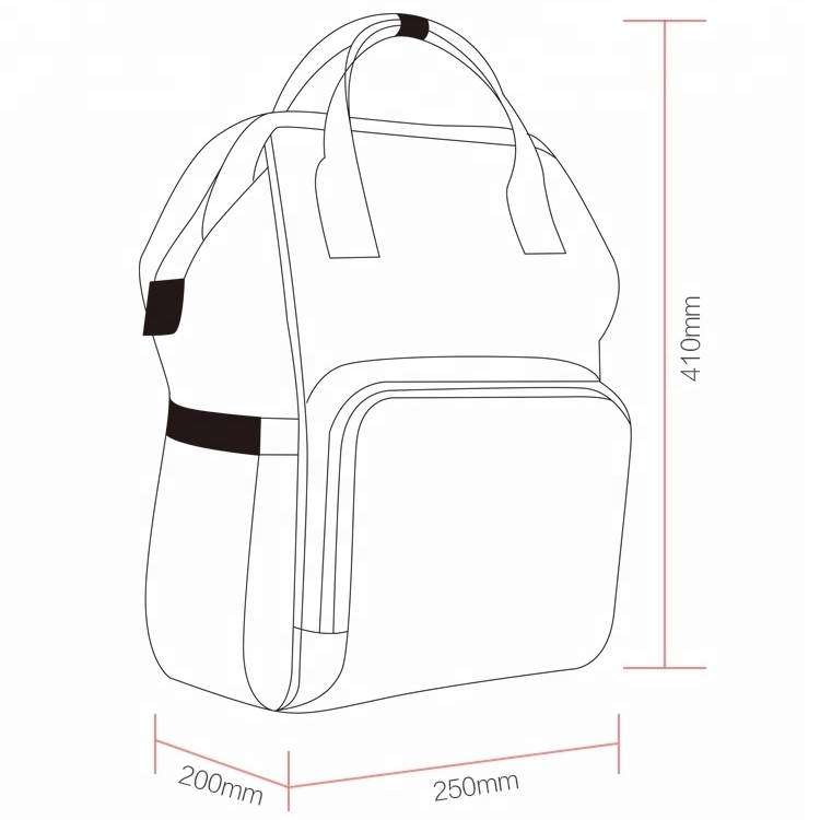 Waterproof Multi-Functional Outdoor Mummy Baby Diaper Backpack with Changing Pad bottle bag