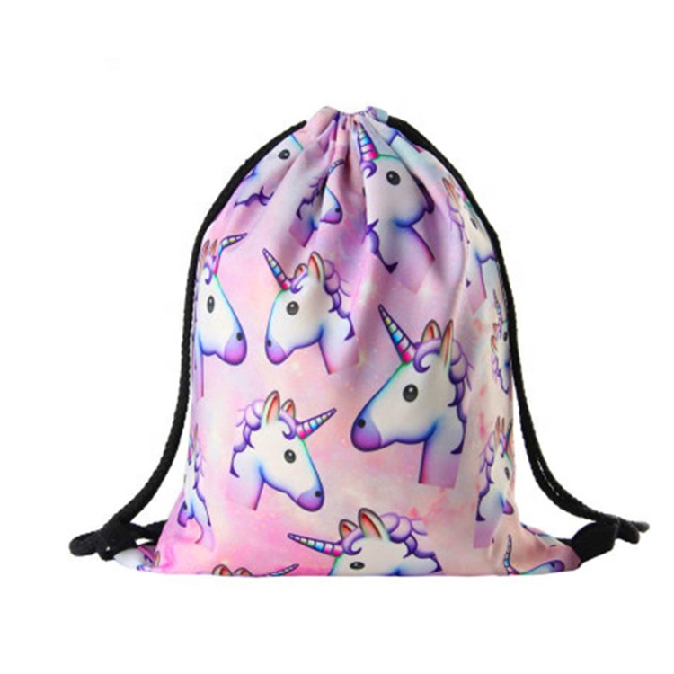 Best Price on Kids Cute Lunch Cooler Bag -
 Popular Print Backpack Travel Drawstring Gym Bags Waterproof Fancy Unicorn Drawstring Bag for Girls – V-FOX