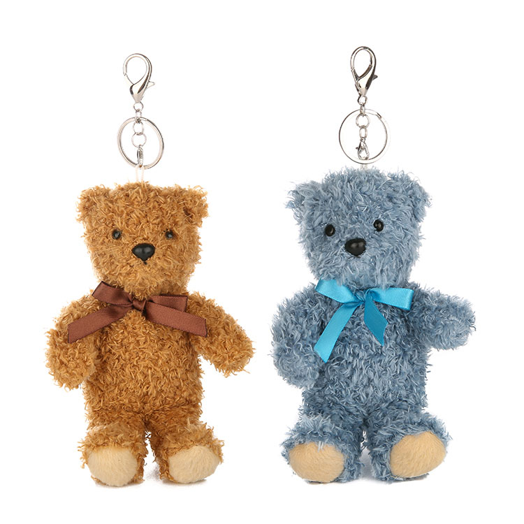 hot selling PV plush soft keychain mini bear keychain for decoration