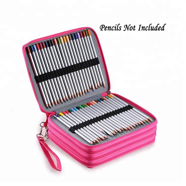 Factory Free sample Embroidered Blankets -
 Promotional School Supply Kids Children 168 Slot Pencil Holder PU Leather Pencil Case For Colored Pencils – V-FOX