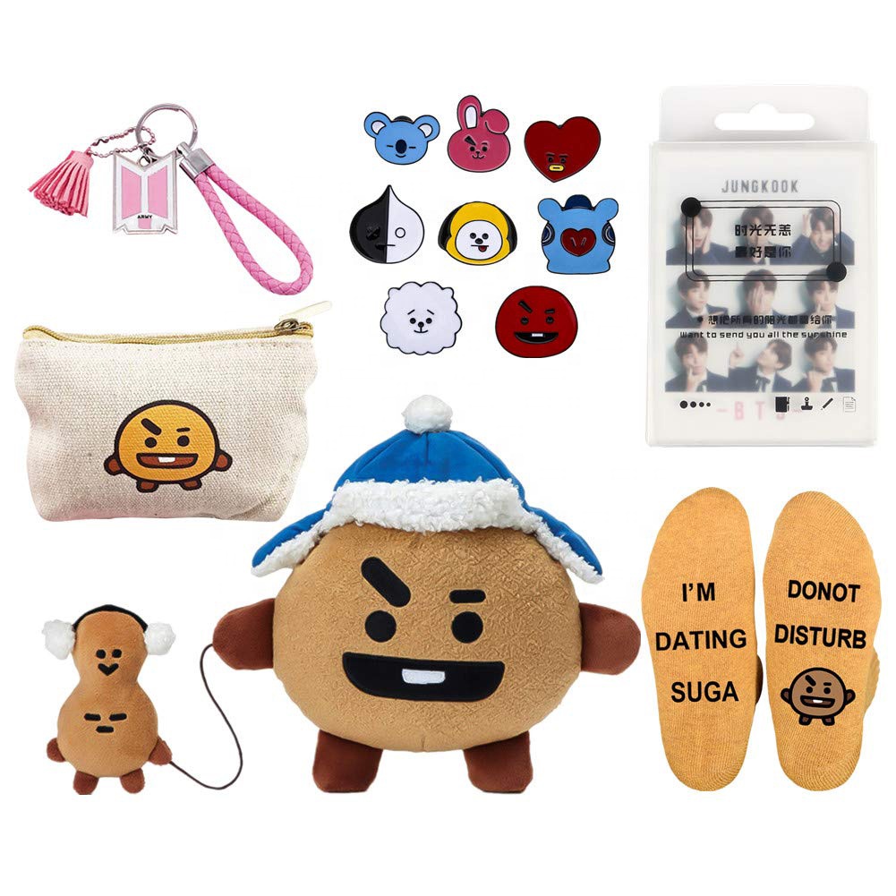 Promotion Baby Gift Set Boys Girls Postcard Keychain Socks Doll Set Cute Cartoon Christmas Merchandise Set