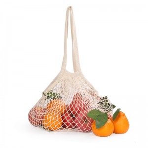 eco friendly reusable produce organic 100% cotton fruit net mesh shopping bag