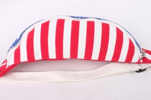 USA flag printed running waist bag canvas fanny pack wholesale