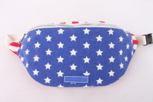 USA flag printed running waist bag canvas fanny pack wholesale