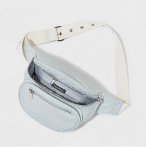 Light-wash denim fanny pack waist bag