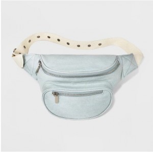 Light-wash denim fanny pack waist bag