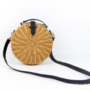 Straw Rattan Round Beach HandBag